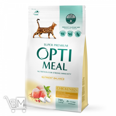 Сравнить цены на Корм сухий Optimeal Курка для дорослих котів 700г