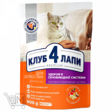 Корм сухий Клуб 4 лапи Здоровʼя сечовивідної системи для дорослих котів 900г
