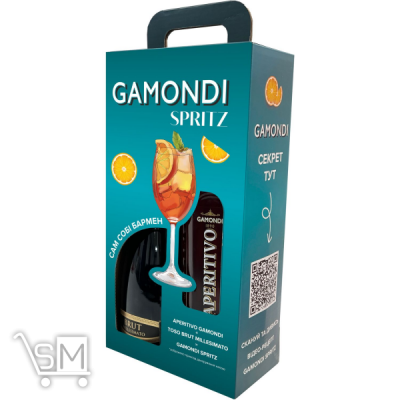 Сравнить цены на Набір Gamondi Spritz Напій на основі вина Aperitivo 13,5% 1л + Вино ігристе Toso Brut Millesimato біле 12% 0,75л