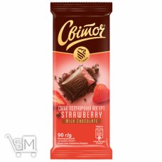 Шоколад молочный СВИТОЧ® Десерт Клубничный йогурт 90г