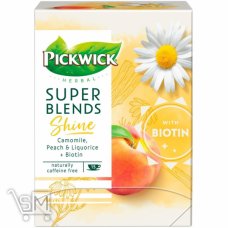 Чай травяной Pickwick Super Blends Shine ромашка-персик-лакрица-биотин 1,5г*15шт