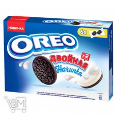 Печенье Oreo Двойная начинка с какао и начинкой с ванильным вкусом 170г