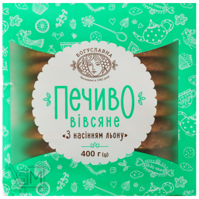 Сравнить цены на Печиво  вівсяне Богуславна з насінням льону 400г