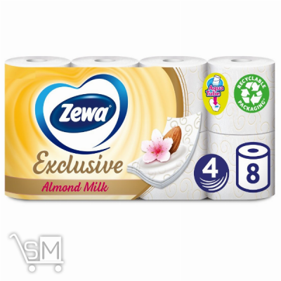 Сравнить цены на Туалетная бумага Zewa Exclusive Almond Milk белая 4-х слойная 8 рулонов