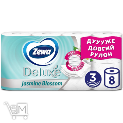 Сравнить цены на Папір туалетний Zewa Deluxe Жасмин 8шт