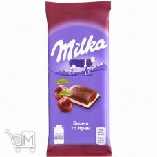 Шоколад молочный Milka Вишня и крем 90г