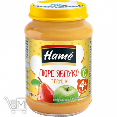 Сравнить цены на Пюре Hame яблуко та груша 190г