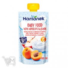 Пюре Hamanek яблоко абрикос с творогом 120г