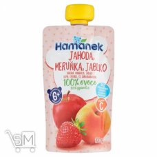 Пюре Hamanek яблуко з полуницею та абрикосом 100г Пюре Hamanek яблуко з полуницею та абрикосом 100г