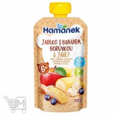 Пюре Hamanek Яблуко+банан+чорниця+пшоно 100г
