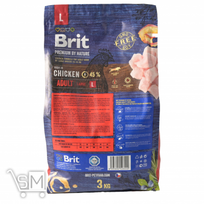 Сравнить цены на Корм сухий Brit Premium з куркою для собак крупних порід 3кг