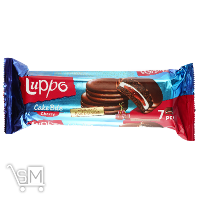 Сравнить цены на Кекс Luppo с какао и маршмеллоу и вишневой начинкой в ​​молочном шоколаде 182г