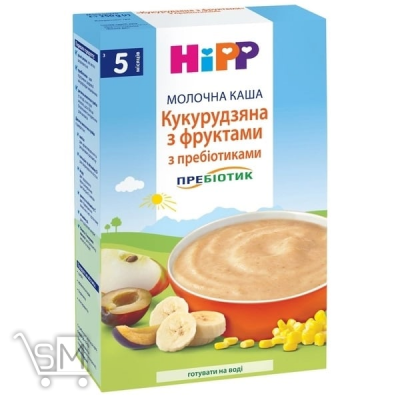 Сравнить цены на Каша дитяча HiPP Кукурудзяна з фруктами з пребіотиками молочна без цукру з 5 місяців 250г