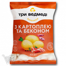 Вареники «Три Ведмеді» з картоплею та беконом 800г