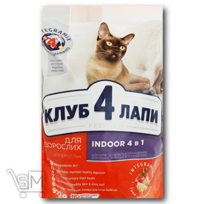Сравнить цены на Корм «Клуб 4 лапы» «Премиум» полнорационный 4в1 для взрослых кошек 900г