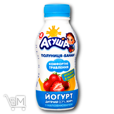 Сравнить цены на Йогурт «Агуша» полуниця-банан 2,7% 200г