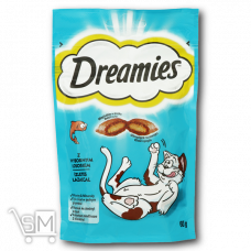 Корм дополнительный сухой «Dreamies» с лососем для взрослых кошек и котят старше 8 недель 60г