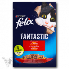 Корм «Felix» «Fantastic» с говядиной влажный для кошек 85г