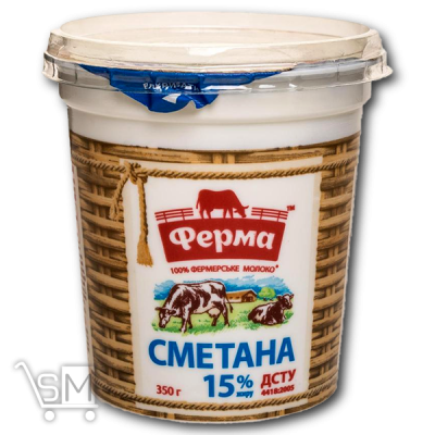 Сравнить цены на Сметана «Ферма» 15% 350г