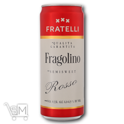 Сравнить цены на Напиток винный полусладкий красный «Fratelli» «Fragolino» 6-6,9% 0,33л