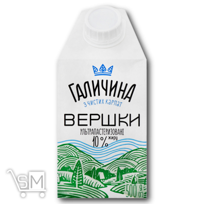 Сравнить цены на Сливки «Галичина» 10% 500 г