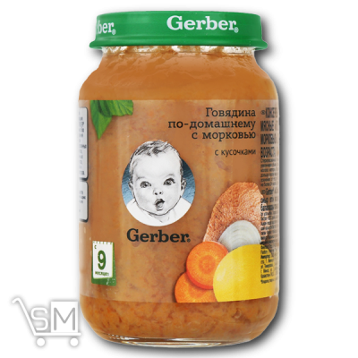 Сравнить цены на Пюре «Gerber» «Говядина по-домашнему с морковью» 190г