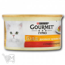 Корм «Gourmet» «Gold Duo» С уткой и индейкой для взрослых кошек 85г