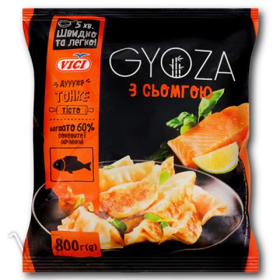 Сравнить цены на Гіоза «Vici» «Gyoza» з сьомгою 800г