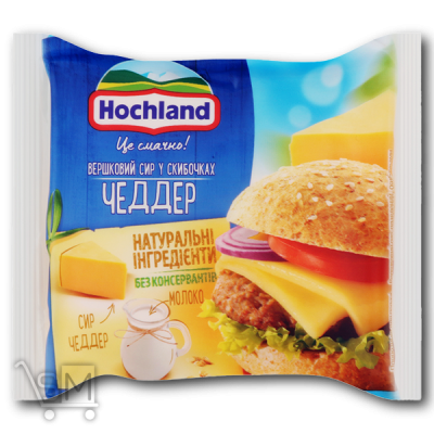Сравнить цены на Сир плавлений «Hochland» «Чеддер» скибочками 40% 130г