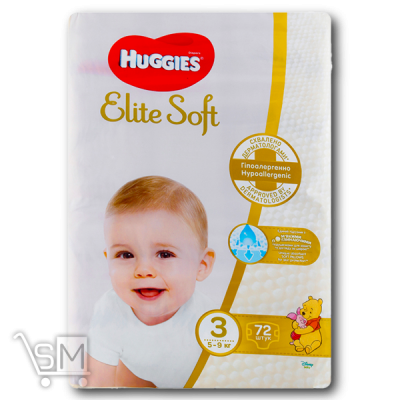Сравнить цены на Подгузники «Huggies» «Elite Soft 3» 5-9кг 72шт