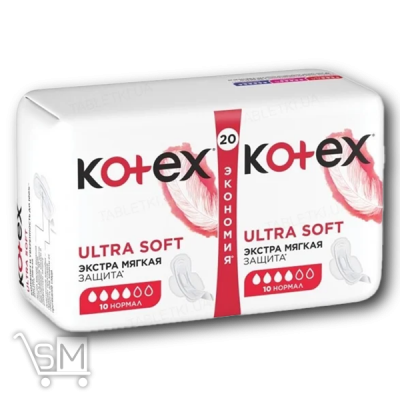 Сравнить цены на Прокладки «Kotex» «Ультра Нормал» м'яка поверхня 20шт