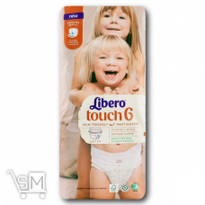 Підгузники-трусики «Libero» «Touch 6» для дітей 13-20кг 30шт Підгузники-трусики «Libero» «Touch 6» для дітей 13-20кг 30шт