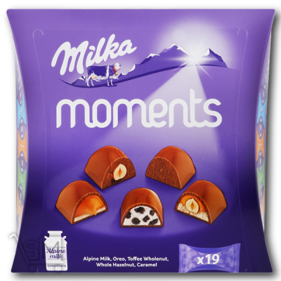 Сравнить цены на Цукерки «Milka» «Moments» у молочному шоколаді 169г