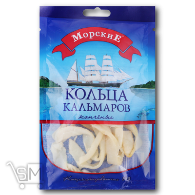 Сравнить цены на Кальмар кольца «Морские» копченые 36г