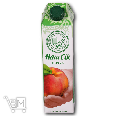 Сравнить цены на Сок персиковый с мякотью «Наш Сiк» 0,95л