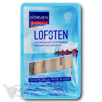 Сравнить цены на Оселедець філе «Norven» «Lofoten» в олії 240г