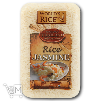 Сравнить цены на Рис довгозернистий шліфований «World`s Rice» «Жасмин» 500г