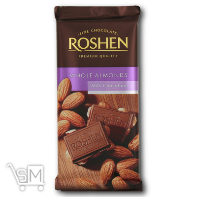 Сравнить цены на Чорний шоколад «Roshen» з мигдалем 85г