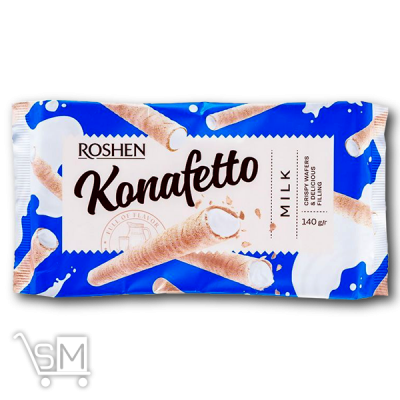 Сравнить цены на Вафельні трубочки «Roshen» «Konafetto» з начинкою молоко 156г