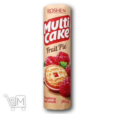 Сравнить цены на Печенье сахарное «Roshen» «Multicake» с начинкой клубника-крем 195г