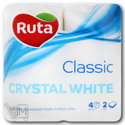 Сравнить цены на Бумага туалетная «Ruta» «Classic» двухслойная белая 4шт