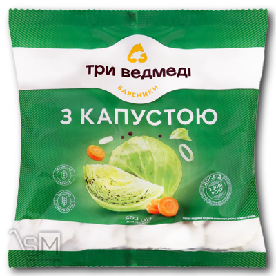 Сравнить цены на Вареники «Три Ведмеді» з капустою 400г