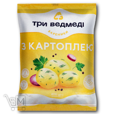 Сравнить цены на Вареники «Три Ведмеді» с картошкой 800г