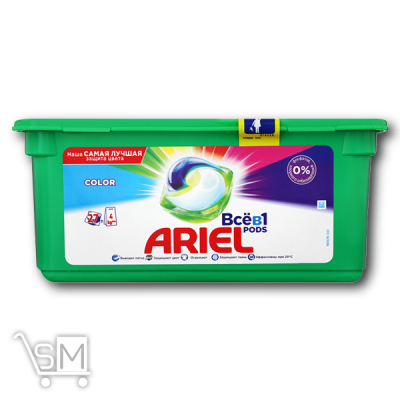 Сравнить цены на Капсулы для стирки «Ariel Pods» «Все-в-1 Color» 27шт