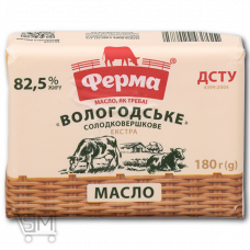Масло «Ферма» «Вологодское» сладкосливочное 82,5% 180г