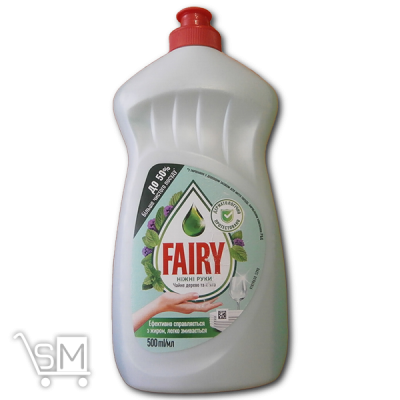 Сравнить цены на Жидкость для мытья посуды «Fairy» «Чайное дерево и мята» 500мл
