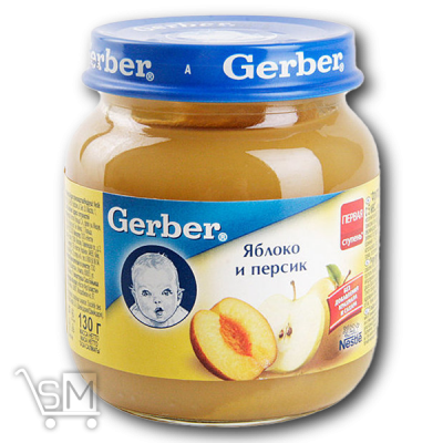 Сравнить цены на Пюре «Gerber» «Яблуко і персик» для дітей з 6 місяців 90г