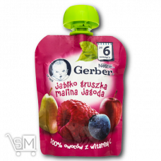Пюре «Gerber» «Яблоко груша малина черника» для детей с 6 месяцев 90г