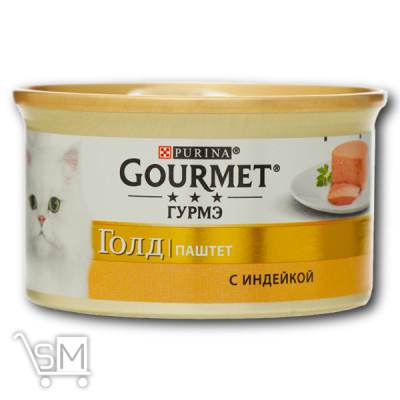 Сравнить цены на Корм «Gourmet» «Gold» Паштет с индейкой для взрослых кошек 85г