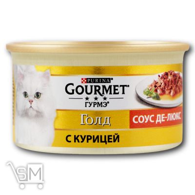 Сравнить цены на Корм «Gourmet Gold» «Соус Де-люкс» з куркою для дорослих котів 85г